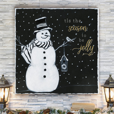 «Tis The Season Snowman», reproduction sur toile tendue