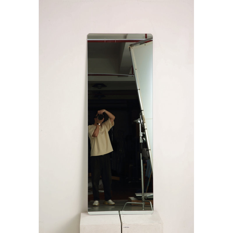 56"X 15" Inch Full Body Round Corner Mirror For Living Room Bedroom Cloakroom Wall Hanging With Hanging Hole High Quality 5Mm Silver Mirror  Explosion-Proof Glass