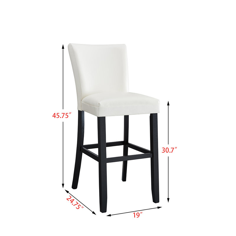 Tabouret de bar rembourré à hauteur de comptoir blanc crème, Blanc, Tabouret de bar (siège d'une hauteur de 30,7 po)