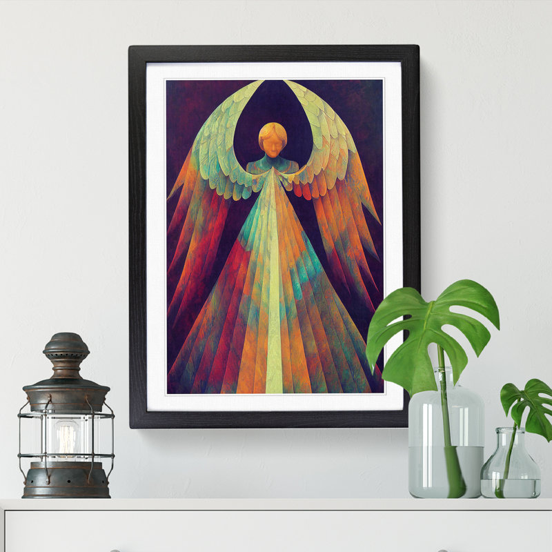 FRM-V0523-226X Beautiful Angel Art Vol.2 - Picture Frame Print, 64cm H x 46cm W x 2cm D, Walnut Framed