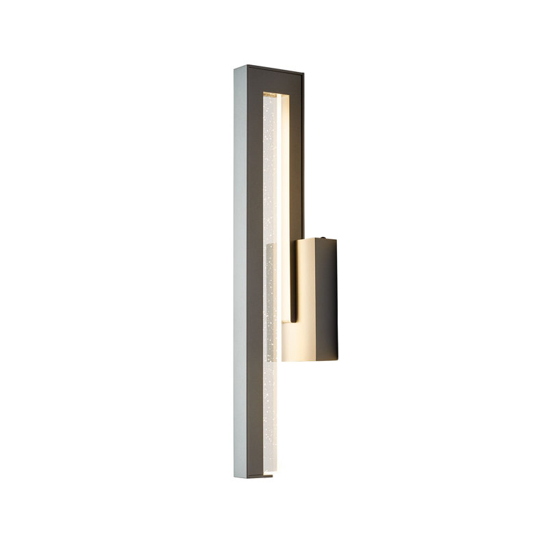 Edge LED Seeded Glass Outdoor Flush Mount, Coastal Burnished Steel, 20.3" H x 4.5" W x 4.2" D