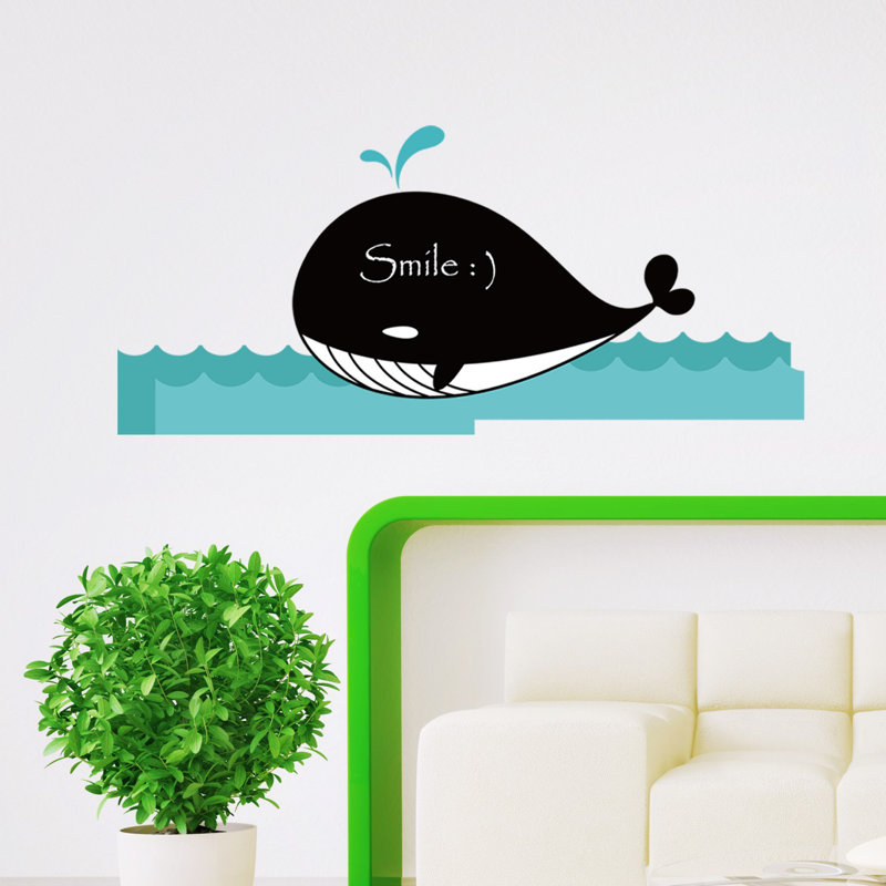 Décalcomanie murale tableau noir baleine Goudeau
