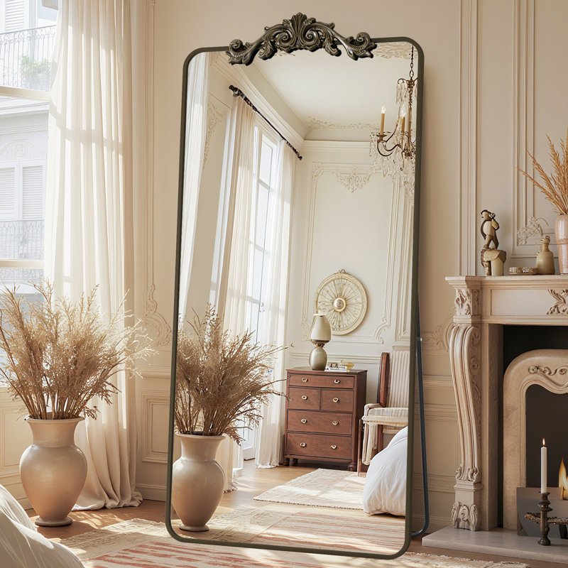Miroir pleine longueur rétro gravé, Bronze, 71"×32"