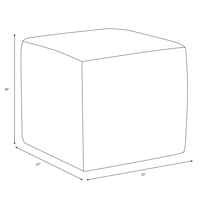 Upholstered Ottoman, White Performance Twill