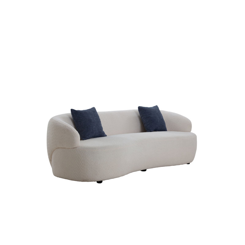Canapé courbé beige 3 places Mid-Century, Beige