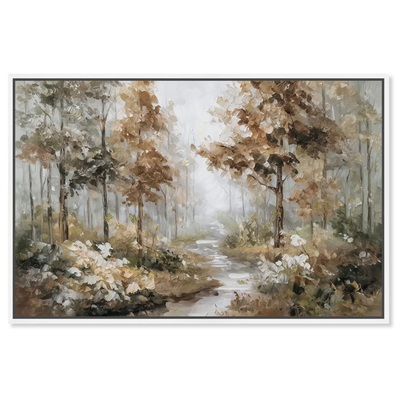 «Forest Path II», reproduction d'art sur toile par Art Remedy, H 25 po x l 37 po, Cadre blanc