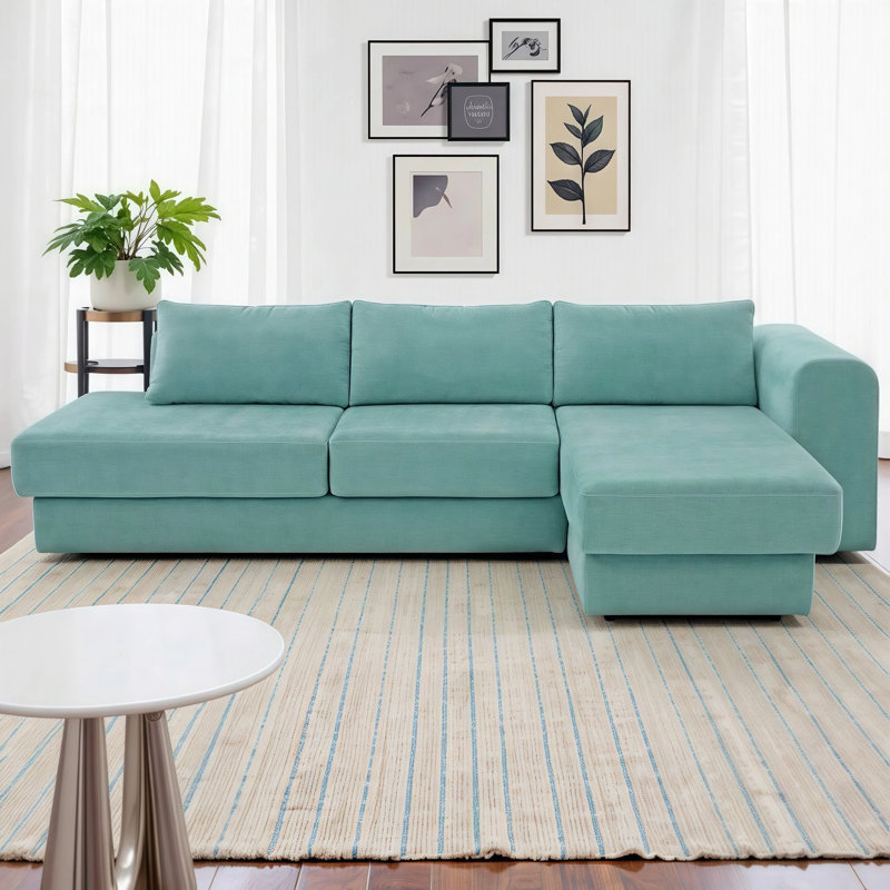 Ensemble de canapé modulaire en L CloudComfort - Canapé modulaire réversible en chenille avec coussins double couche, canapé d'angle de 113 po pour espaces de vie principaux
