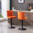 Adjusatble Height Swivel Velvet Barstools With Black Metal Base,Set Of 2-1222219680-1222219693