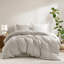 Ensemble de housse de couette pour grand lit 3 pièces gris avec mélange de lin, de coton et de rayonne pour un confort toutes saisons et un style intemporel
