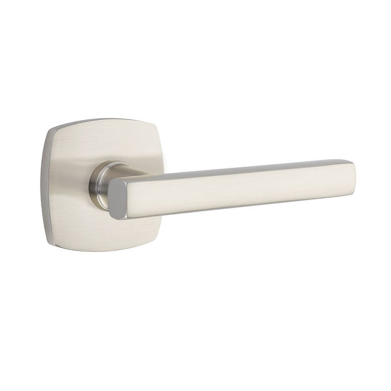 Faux levier de porte double avec rosette Freestone, Gauche, Nickel satiné