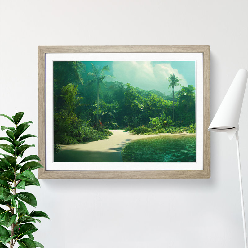 Tropical Forest Vol.1 - Framed Print, 25cm H x 34cm W x 2cm D, Oak Framed