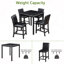 Ensemble de table 5 pièces à hauteur de comptoir, ensemble de table de cuisine en bois avec table carrée et 4 chaises rembourrées, table de salle à manger à hauteur de comptoir avec décoration en cristal et ensemble de chaises pour la cuisine, la salle à manger