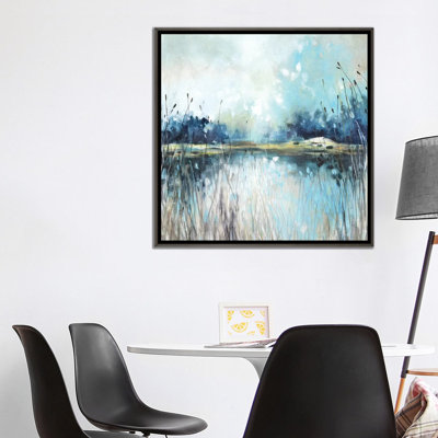 Vue sur le lac - reproduction d'art murale - toile encadrée