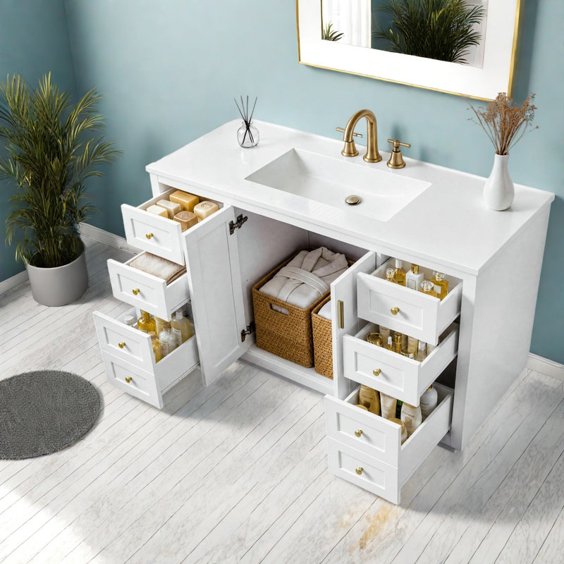 Salle de bain en MDF, Blanc