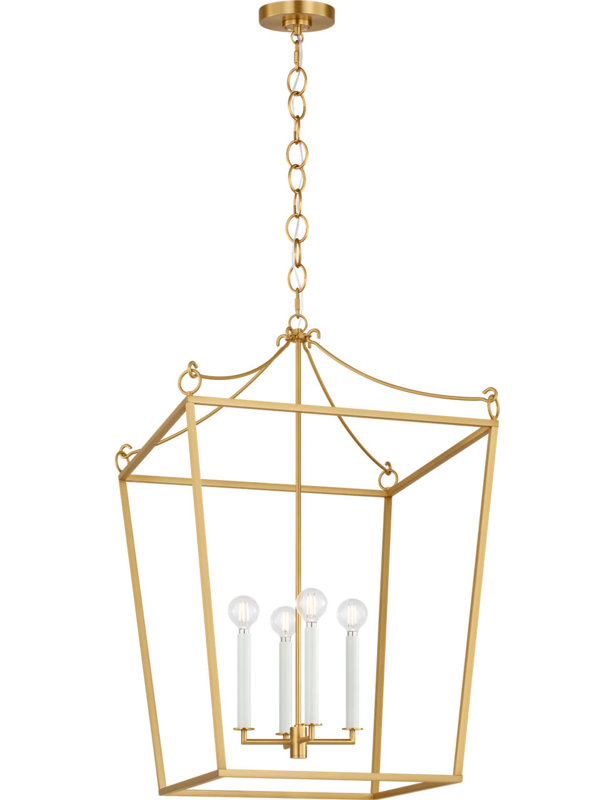 Carlyle Lantern, 98" H x 21" W  x 21" D, Burnished Brass, 4