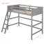Lit mezzanine simple en bois massif avec échelle-2125245592