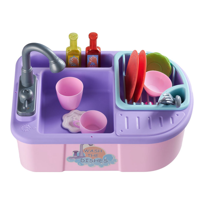 Electric Kitchen Sink Toy Set, Pink