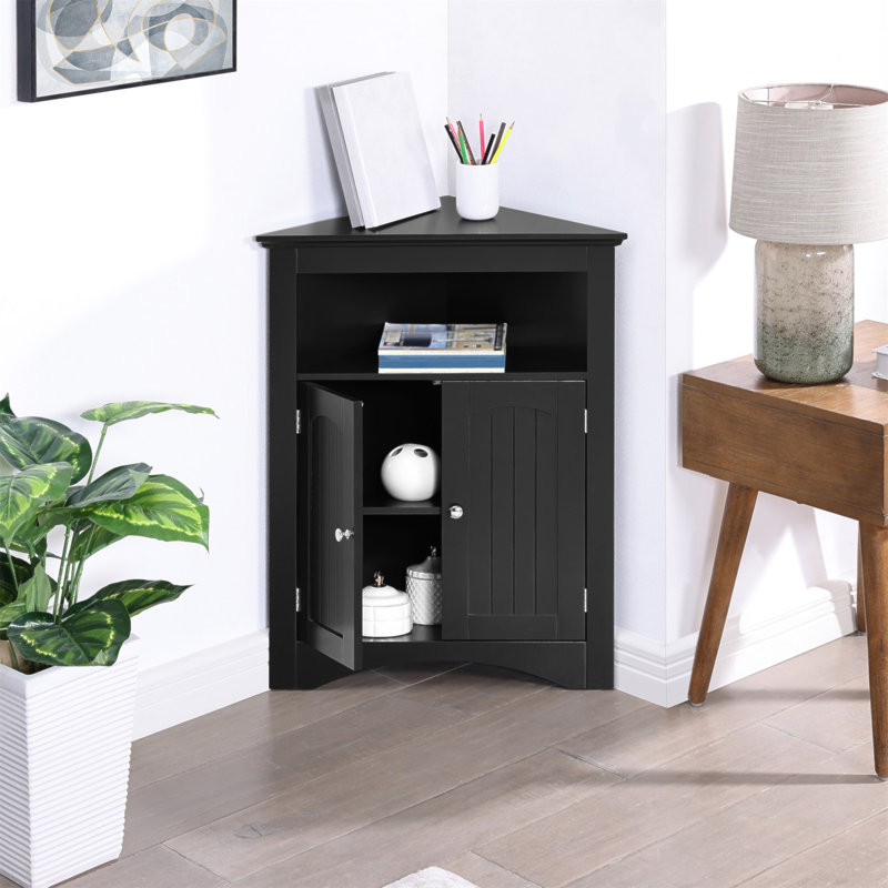 Sideboard Cabinet,Corner Cabinet,Bathroom Floor Corner Cabinet With Doors And Shelves, Kitchen, Living Room,Free Standing Storage Cabinet For Bathroom