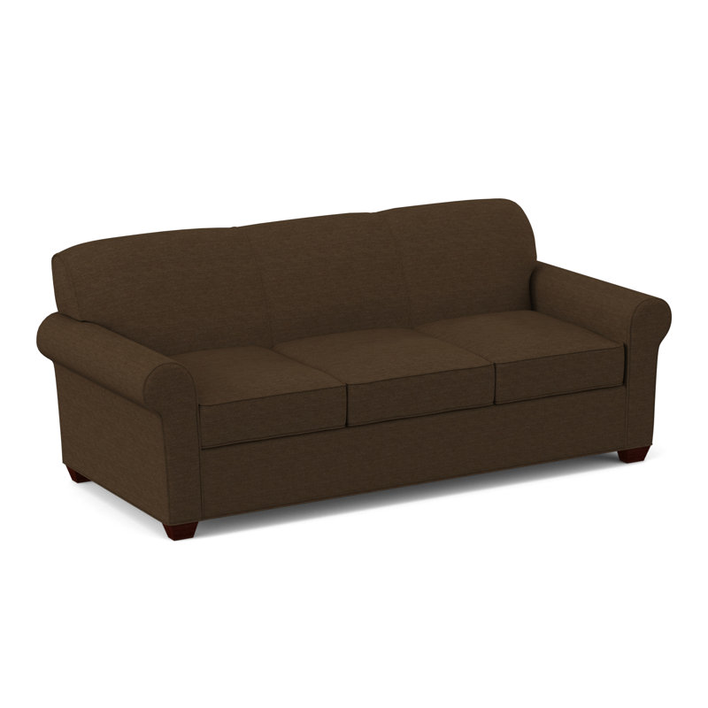 Finn Rolled Arm Sofa with Reversible Cushions, Empire Mahogany, Antic Chocolate, 34" H x 83" W x 36" D