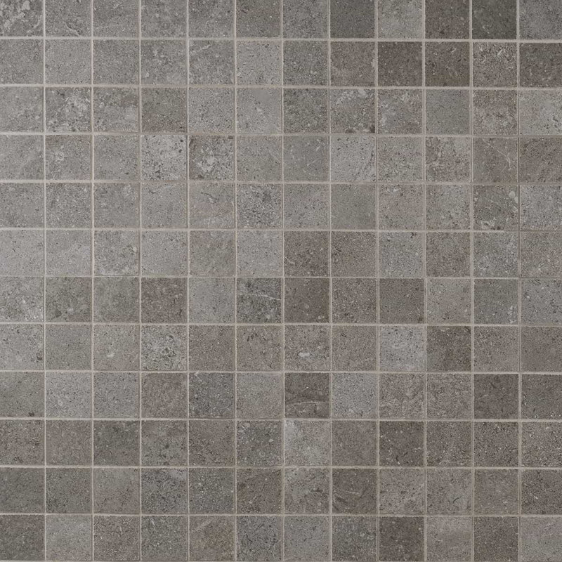 New Rock 2X2 Matte Porcelain Mosaic, Fossil Dark Gray