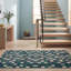 Tapis Clover2 moderne à motif mosaïque mouchetée abstraite bleu sarcelle et blanc, lavable en machine, antidérapant, à poils courts, pour l'intérieur et l'extérieur, adapté aux animaux domestiques, idéal pour le salon, la chambre, la salle à manger, l'entrée, le couloir ou le bureau.-263311373