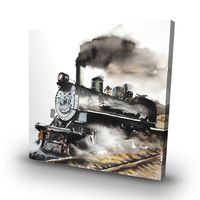 Vintage steam train - 32"x32" art on canvas