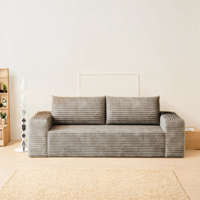 Corduroy Fabric Sofa,Striped Couch,Deep Seat Sofa for Living Room and Apartment