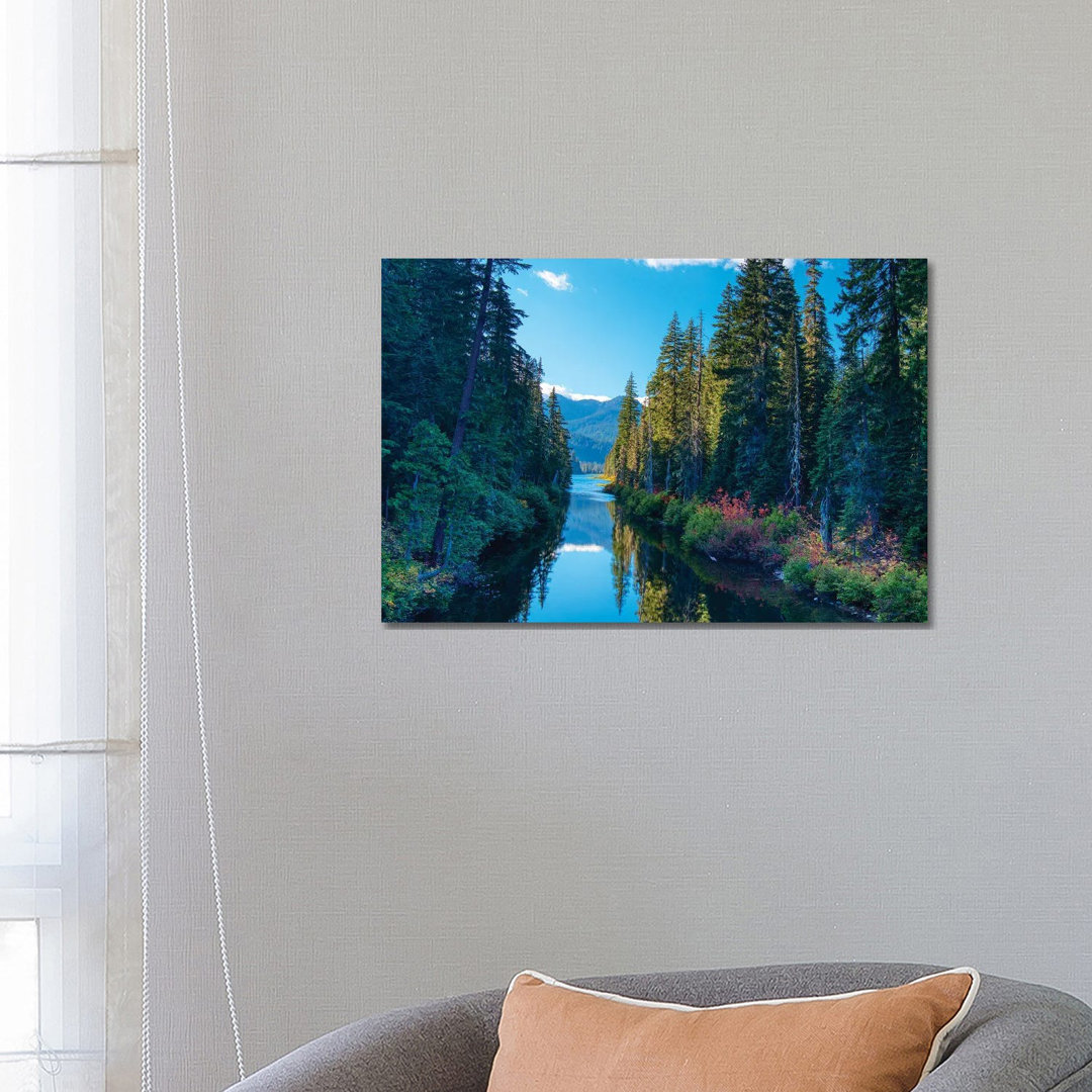 USA, Washington State Cooper Lake In Central Washington Cascade Mountains Reflecting In Calm Waters by Terry Eggers - Ga...