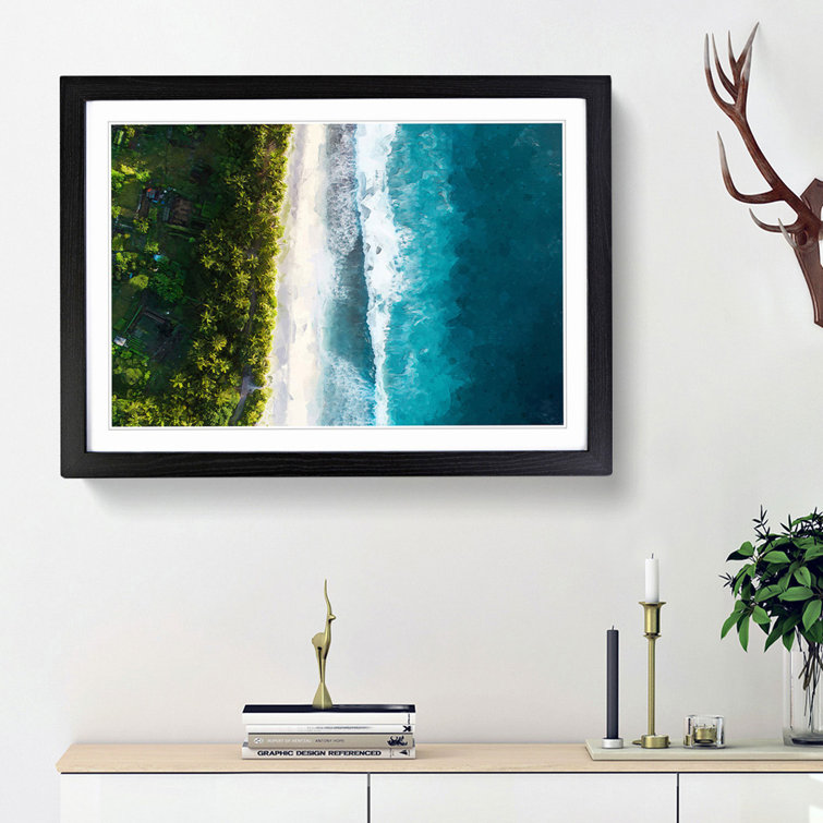 Birds Eye View of the Beach in Abstract - Picture Frame Graphic Art Print