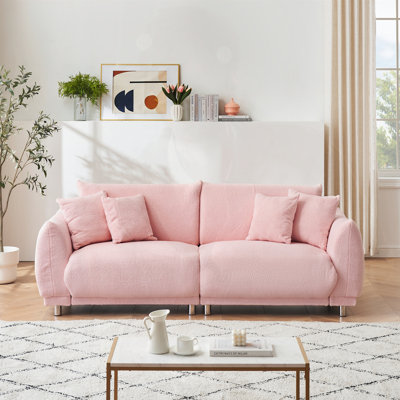 Canapé 86,6 pouces à 3 places avec quatre coussins décoratifs