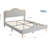 Upholstered Bed Frame with Adjustable Headboard and Footboard, Velvet Princess Platform Bedframe for Kids/Girls-1506505170-1506505173