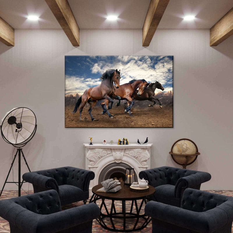 Impression sur toile Free Free Horses, H 24 po x l 36 po x P 1,25 po