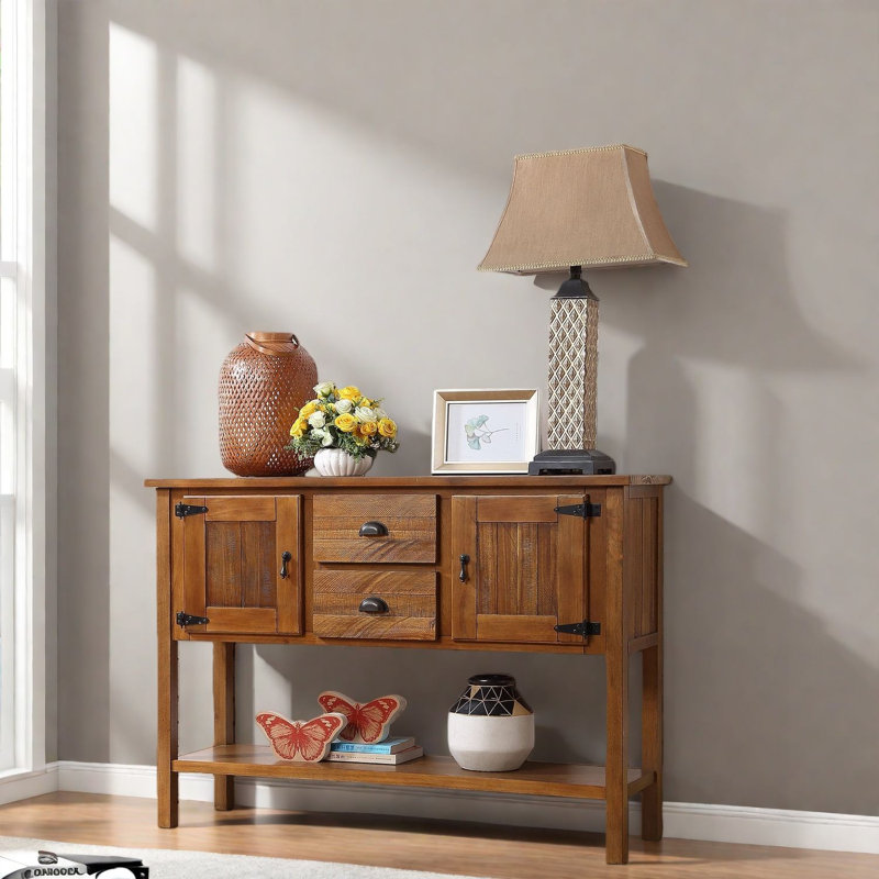 Buffets et commodes spacieux, console rustique en bois de pin pour la maison de cuisine