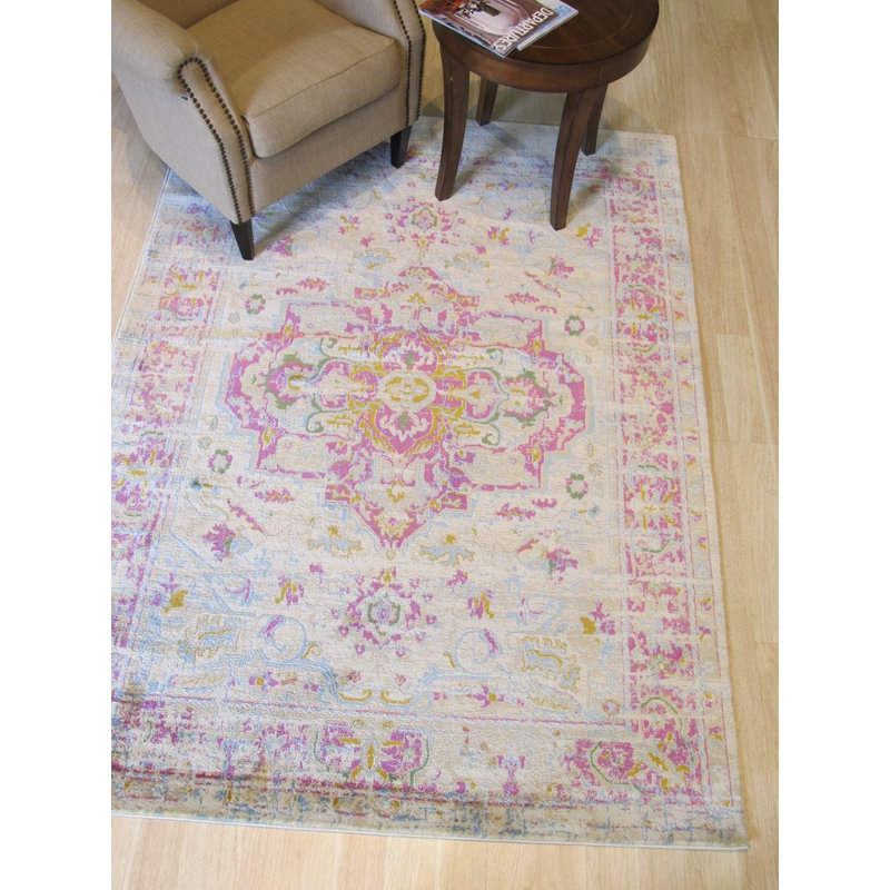 Capella Ivory Machine Made Area Rug, Rectangle 4'3 x 5'11