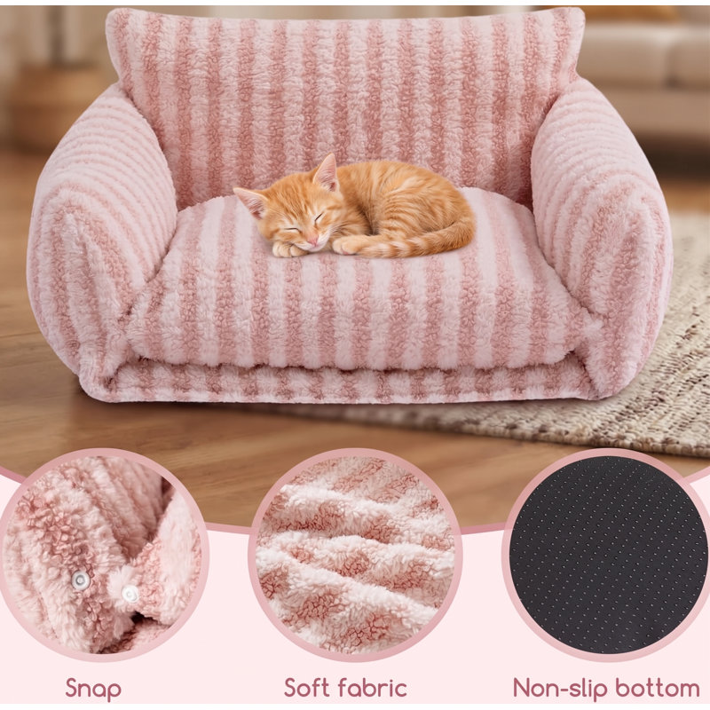 Lit orthopédique moelleux pour animaux de compagnie à double couche, canapé pour chats et petits chiens (25 x 20 x 13 po)