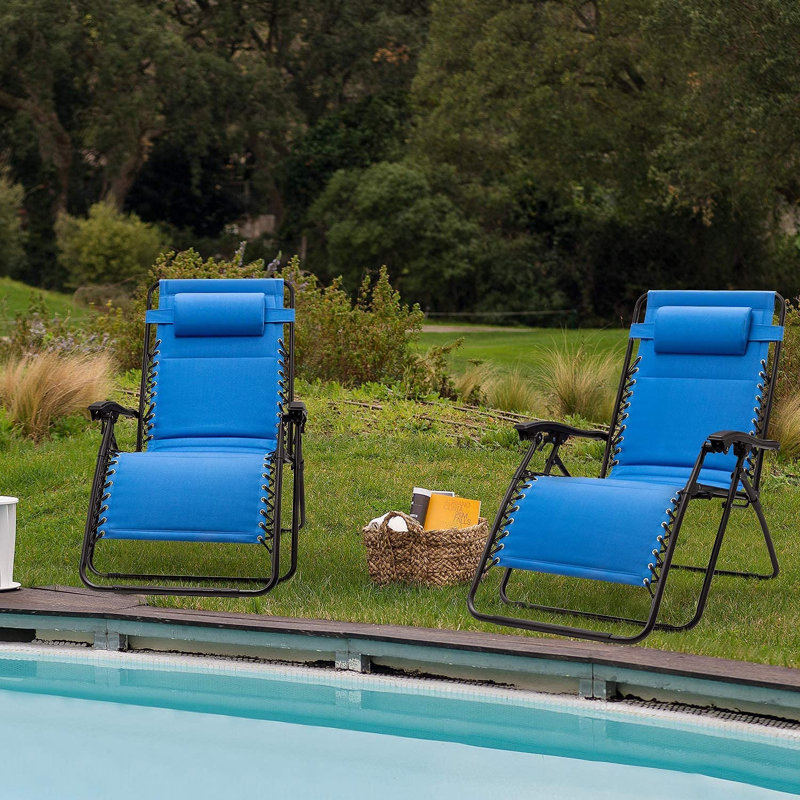 Fauteuil inclinable zéro gravité avec coussin Aava, Bleu
