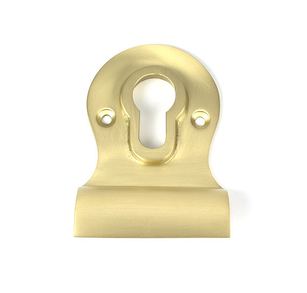 Face Fixed Satin Brass Euro Escutcheon