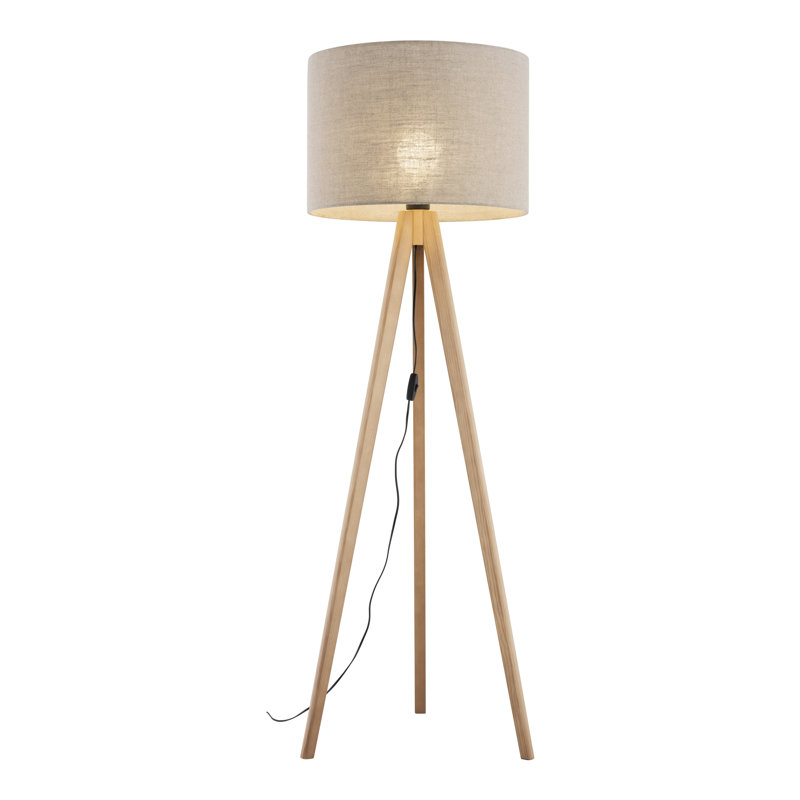 Lampe trépied en lin Tationna