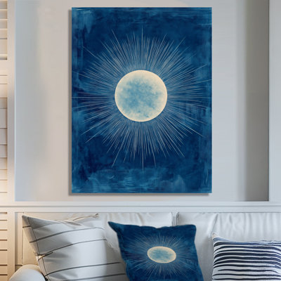 Sun Rays in Prussian Blue II - Art mural encadré céleste