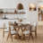 47'' Round Dining Table for 4, Modern MDF Wood Table with X-Leg Solid Wood Base