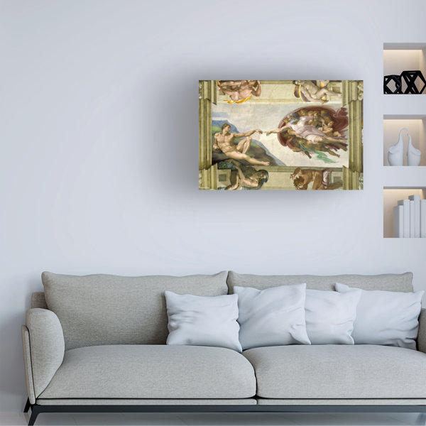 Winston Porter The Creation Of Adam On Canvas by Michelangelo Print ...