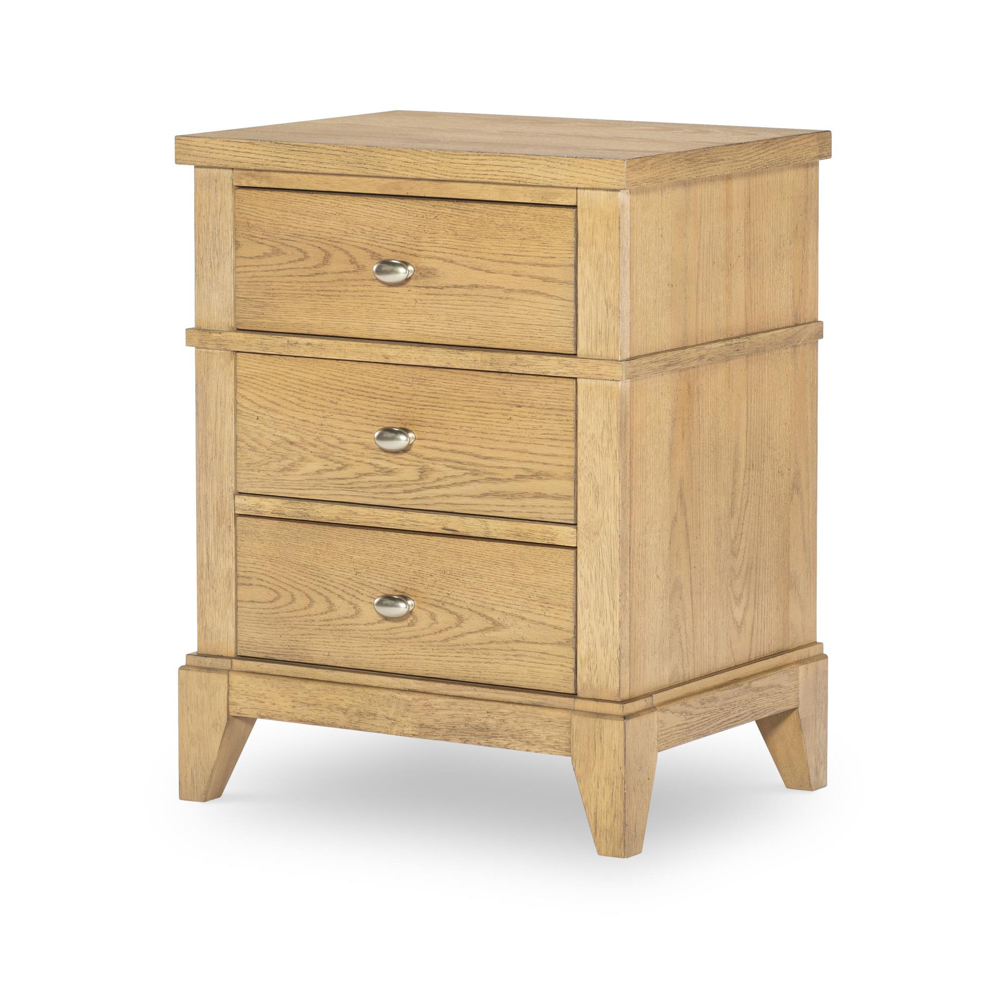 Today's Traditions Night Stand (3 Drawers, POWER W. 2 OUTLETS, 1 USB + 1 USB-C), Natural