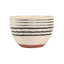 Nicola Spring - Stripe Rim Stoneware Cereal Bowls - 15cm - Monochrome