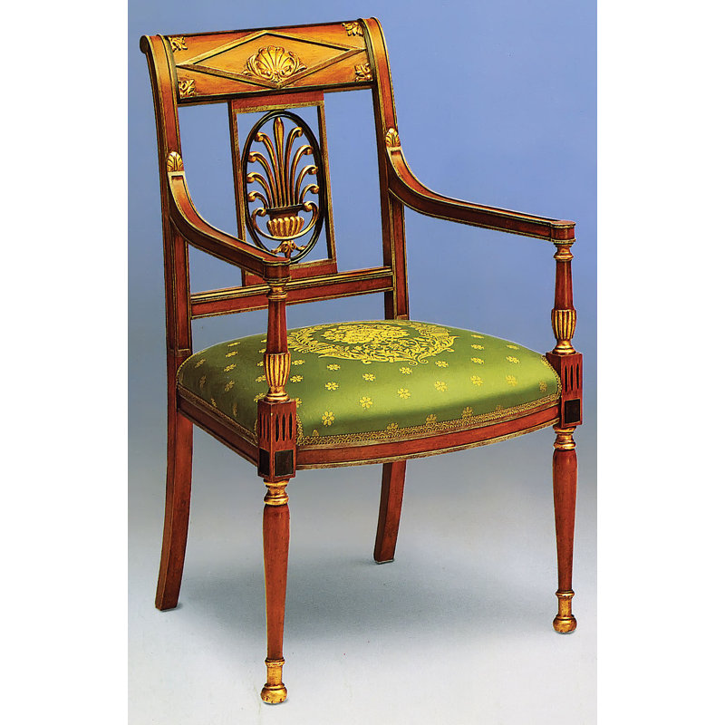 Arm Chair in Cherry/Green