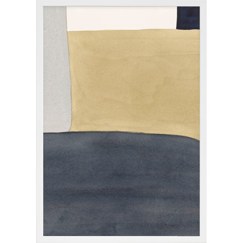 Distant Gold Painting by Julia Balfour, 14" W x 20" H, White Framed