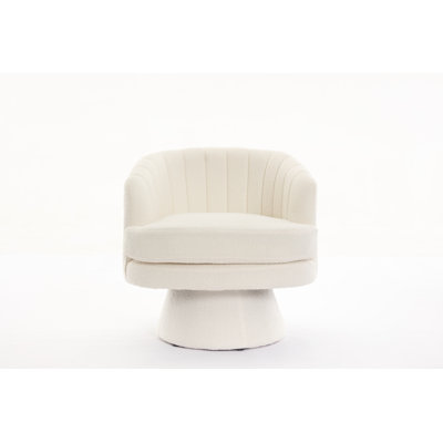 Romriell 29" Wide Modern Soft Upholstered Swivel Barrel Chair