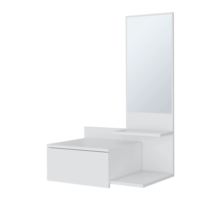 White Floating Vanity With Included Mirror