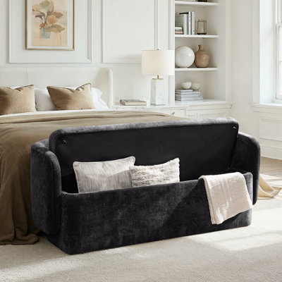 Banc de rangement avec dossier à dossier fileté sans assemblage 61 po Heidi