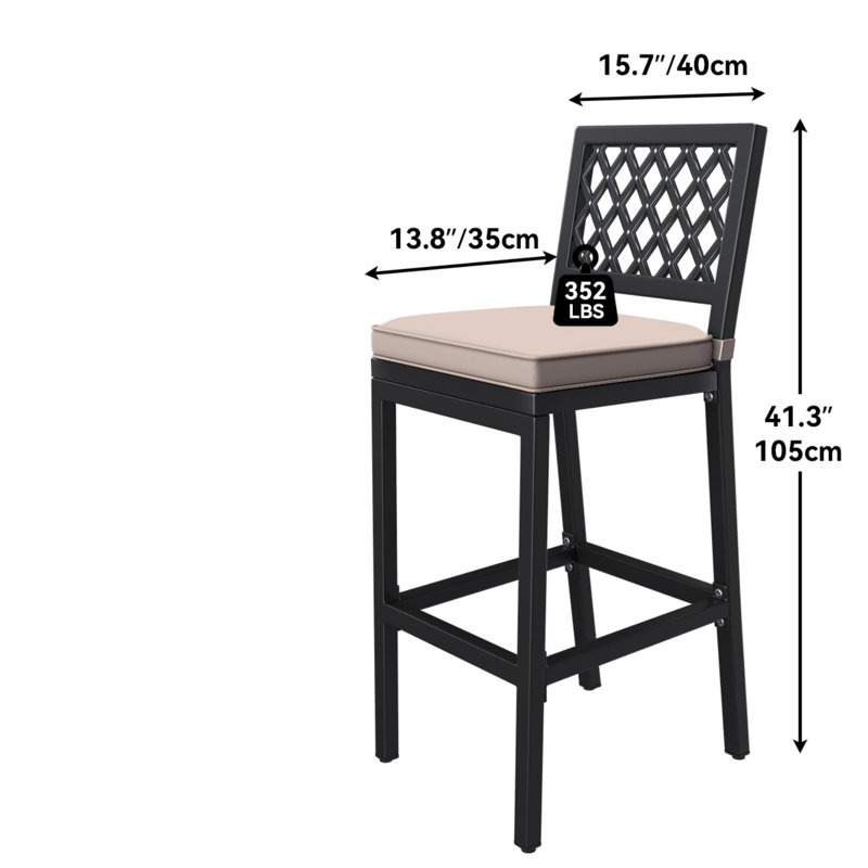 Tabourets de bar avec coussin Soline