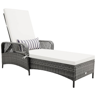 Philesha Outdoor Wicker Chaise Lounge , Cushion Included